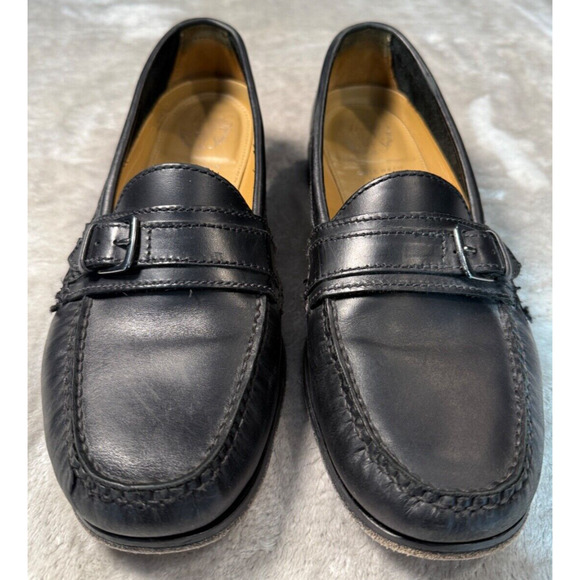Cole Haan Pinch Hand Sewn Grand OS Black Leather Buckle Loafers Mens Size 10 - Picture 1 of 7
